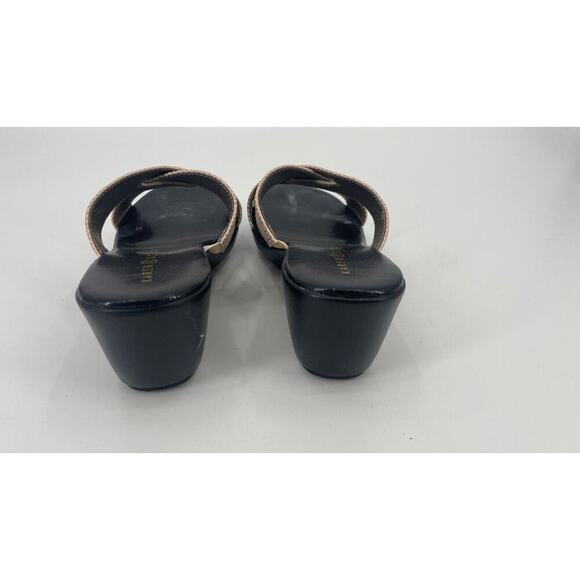 Karen Scott Strappy Sandals Size 10 M Gold Metallic Low Wedge Heel Shoes - Picture 5 of 8